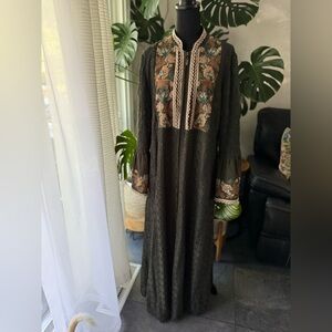 Qadri Lace And Crosstich Dress Sz L Made In Jordan